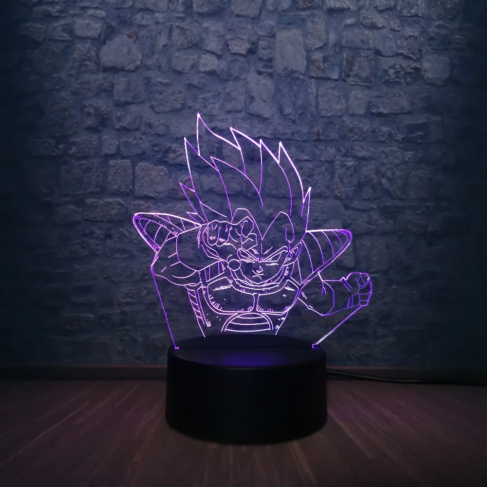 Япония мультфильм Лава 3D Светодиодная лампа Жемчуг дракона обезьяна Супер Saiyan