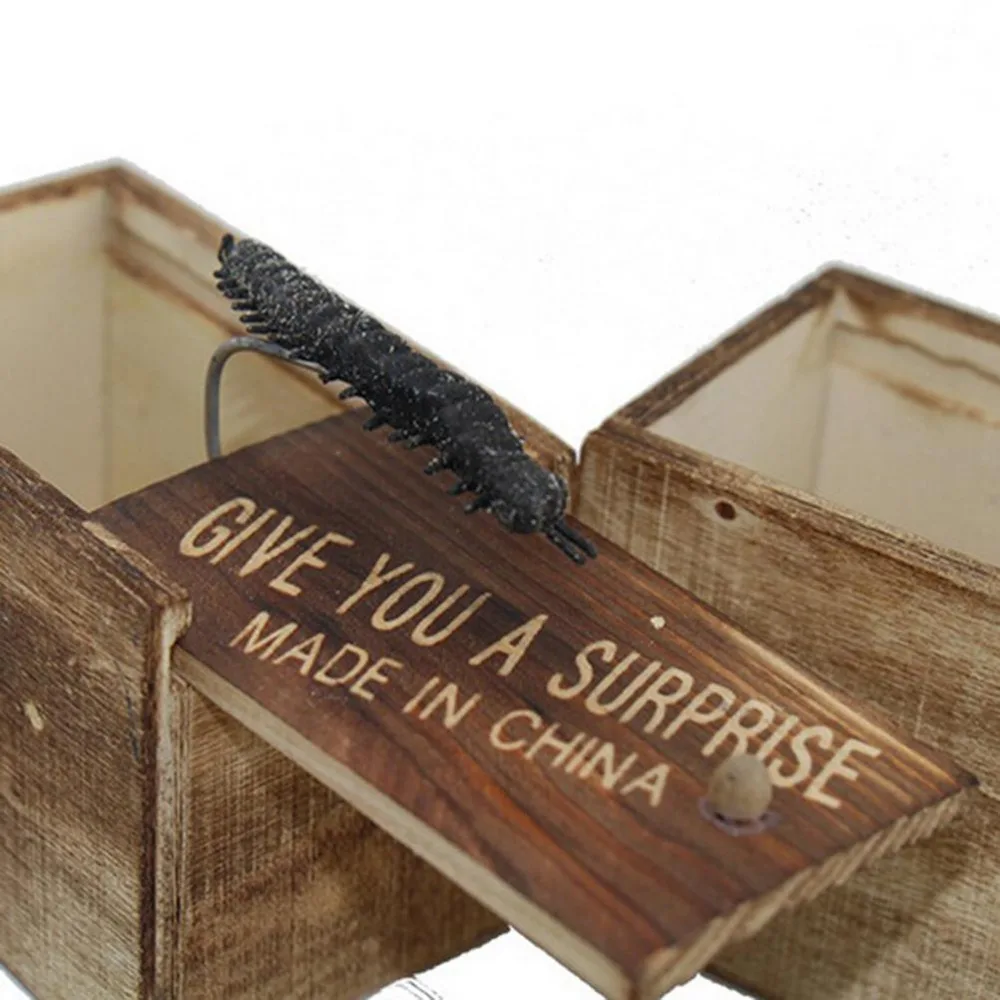 Прочный розыгрыш игрушка реалистичные животные скрытый в деревянной коробке