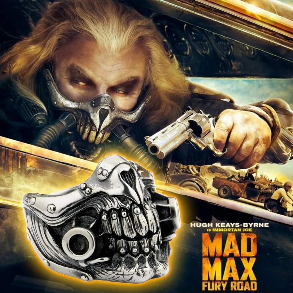 LINSION MAD MAX бессмертный джо кольцо женское серебряное мужское байкерское панк