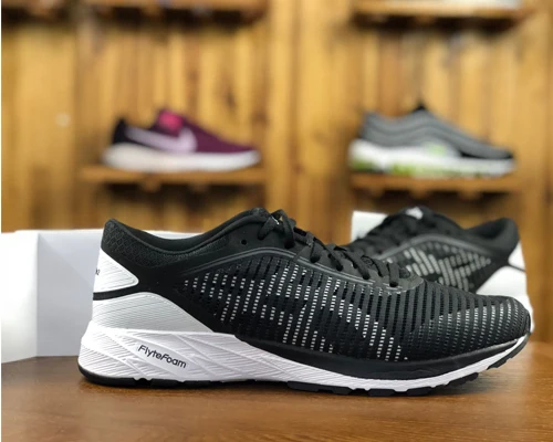 Черный Новые аутентичные ASICS DynaFlyte-2 Мужская стабильность уличная спортивная обувь для бега Уличная обувь Walkng для бега - Цвет: Черный