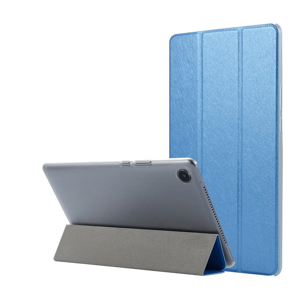Blue Чехол для планшета, откидная крышка, складная, 8,4 дюймов, для huawei MediaPad M5, кристально прозрачный кожаный чехол, набор кронштейнов для защиты от падения - Цвет: Blue