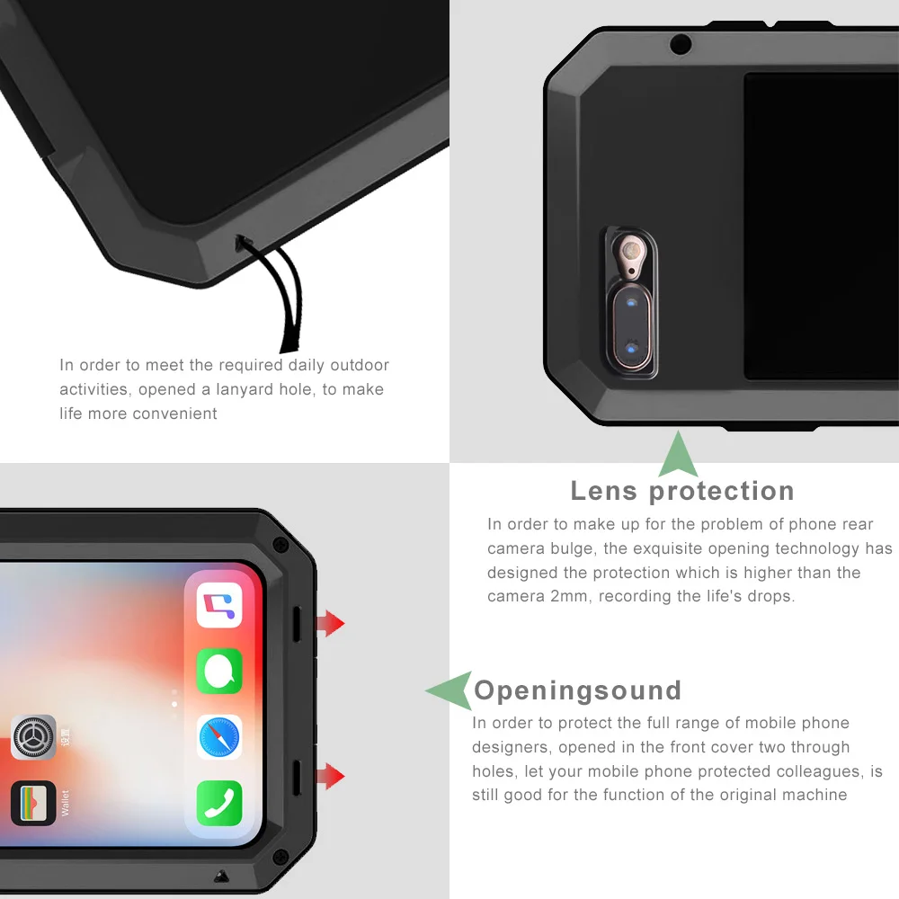 Роскошный сверхпрочный металлический защитный чехол для iPhone XS MAX X XR противоударные чехлы телефонов 7 8 6 6s Plus 5