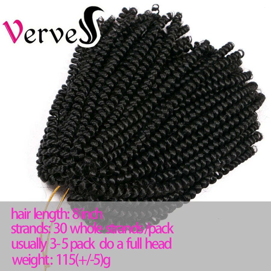 Косы для наращивания VERVES 3 дюйма упак./лот 8 Дюймов 30 прядей/упаковка