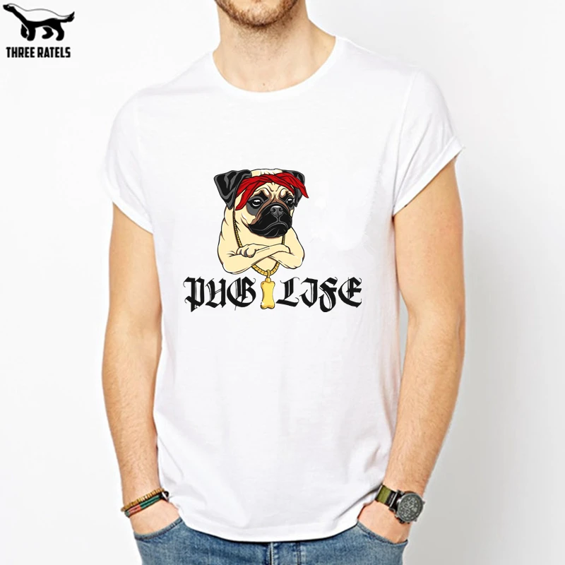 Three Ratels FUT430 pug life мопс жизнь крутой гангстер футболка мужская мужские футболки