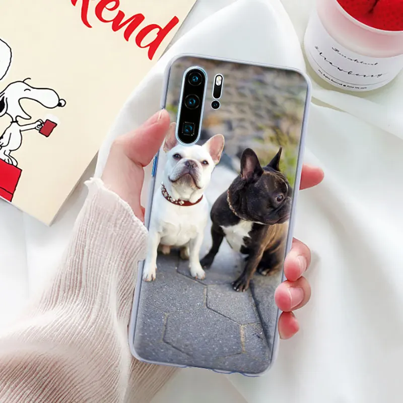 Причудливый цветной чехол для телефона с французским бульдогом для huawei P30 P30 Pro P9 P10 P20 Lite P Smart Plus View 20 Жесткий PC задний Чехол бант