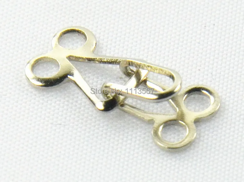 100 шт. серебристые металлические крючки удлинителя и застежки глаза пуговица для