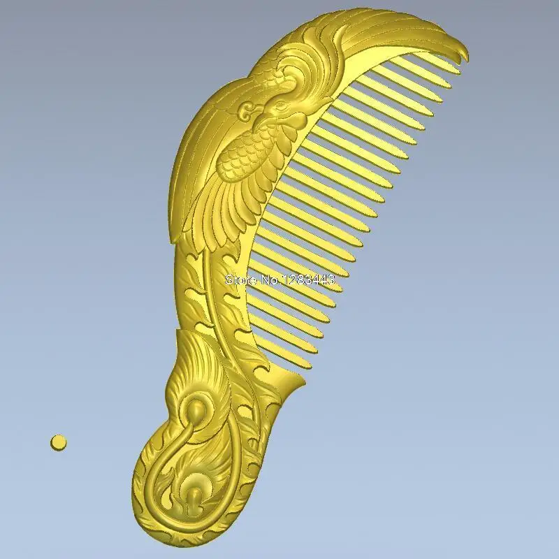 Расческа с Фениксом 3d фотоэлемент для ЧПУ в формате STL модель станка ЧПУ|comb machine|3d