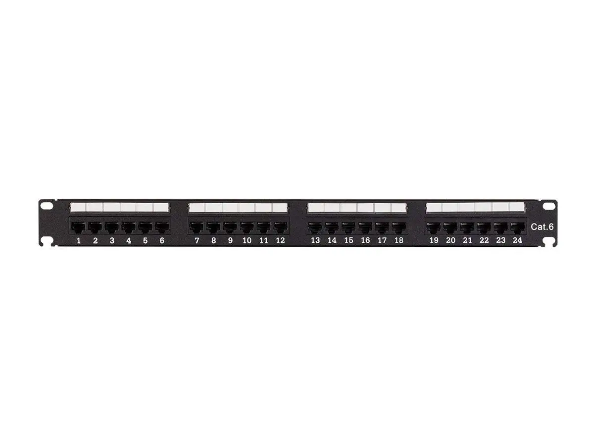 24-Port Cat6 Unshielded Wallmount or Rackmount Patch Panel, Compatible with Cat 3/4/5/5e/6 Cabling