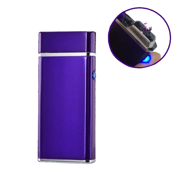 Металлическая ветрозащитная Электронная зажигалка с двойной дугой Usb зарядка