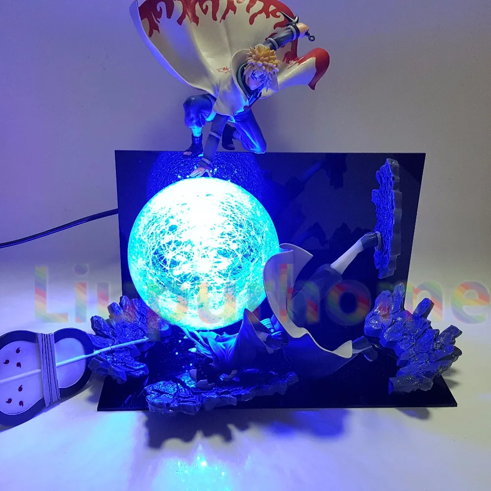 Героя аниме Наруто Минато VS Obito Rasengan светодиодный светильник сцена героя