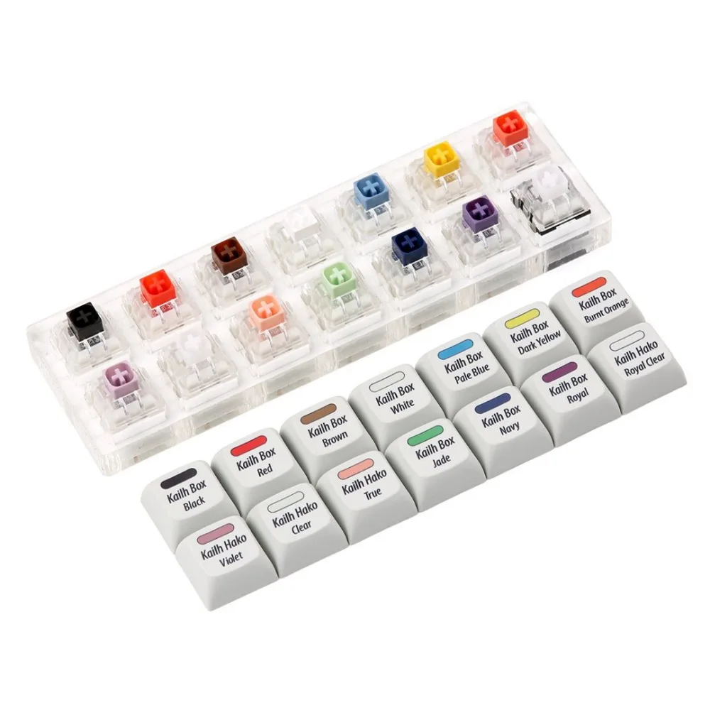 Kailh Box 14 переключатель тестер с XDA Dye sub keycaps conatins черный красный коричневый белый