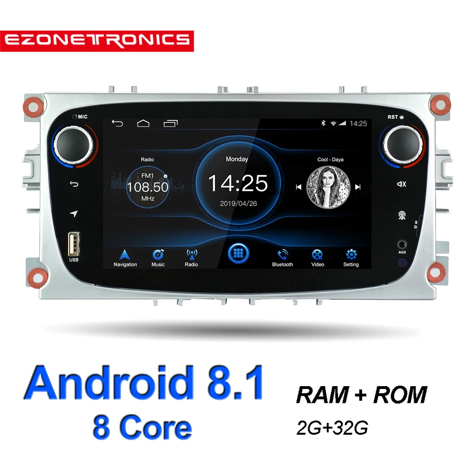 MD-ZPFCS7-2G32-V Android 8,1 для Ford Focus Mondeo Galaxy S-max автомобильный Стерео Авторадио 2 ГБ DDR3 Восьмиядерный 7 экран сенсорный gps Bluetooth головное устройство Wi-Fi - Цвет: MD-ZPFCS7-2G32-V