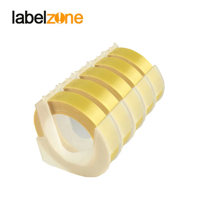 yellow 5 рулонов Dymo, 6 мм, 9 мм, 12 мм, черная лента для тиснения этикеток, совместимый с Dymo 1610, ручная машина для изготовления этикеток Motex E101 - Цвет: yellow