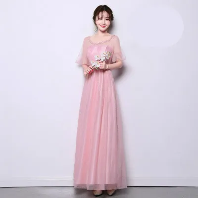 Sweet Memory New Long Bridesmaid Dress Champagne Bridesmaid Dresses SA1939 - Цвет: DLX Pink