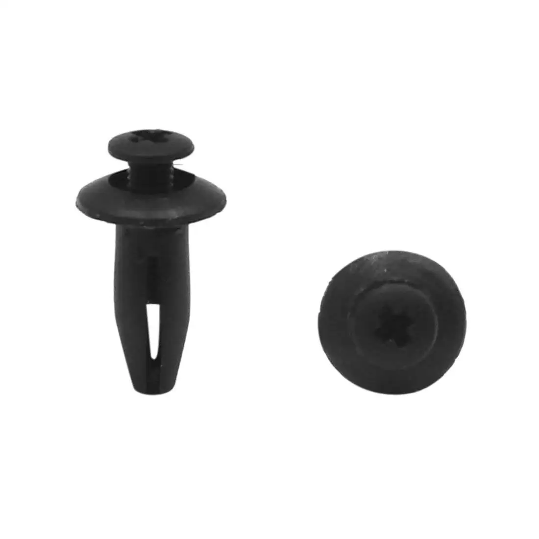 

uxcell 100Pcs 5mm Dia Black Plastic Rivet Push Type Door Bumper Fastener for Car