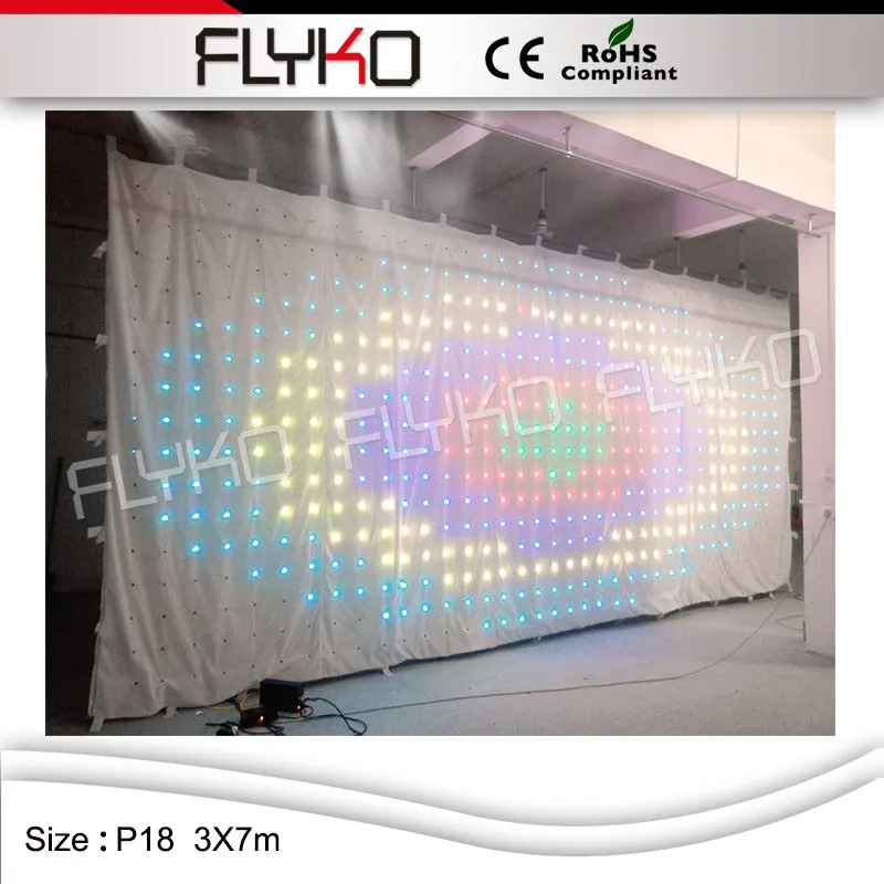 P18 огнеупорные бархатные белые занавески затемненная ткань RGB 3 в 1 светодиоды