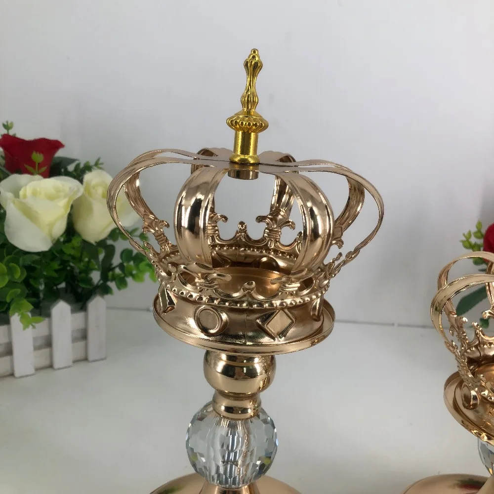 Подсвечники в форме золотой короны, подсвечник, Модный свадебный Изысканный подсвечник, вечерние подсвечники, украшение для дома
