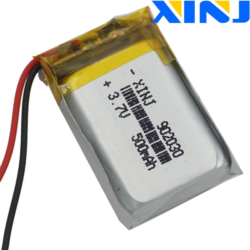 XINJ 2 шт. 3 7 в 500 мАч литий полимерный Батарея 2pin JST PH 1 0/1 25/1 5/2 0/2 54 мм 902030 для gps Камера