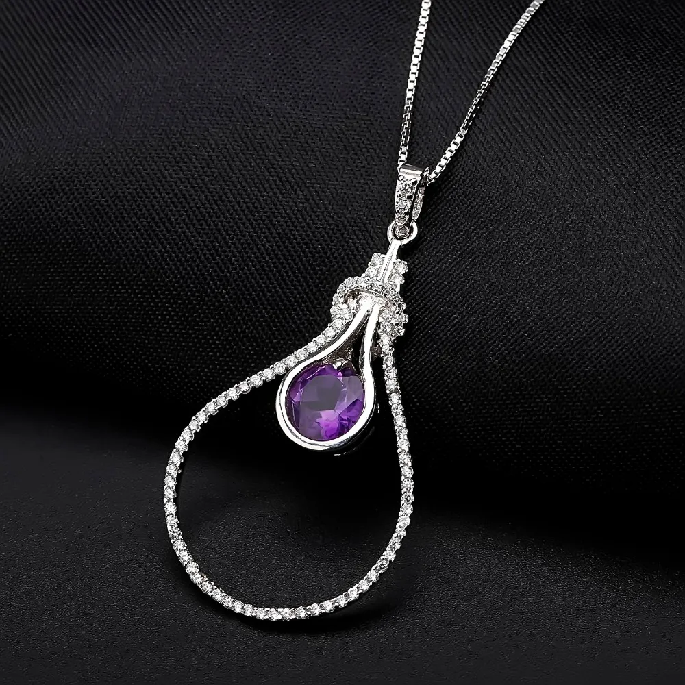 Драгоценный камень балет 2.01Ct натуральный аметист драгоценный Пасьянс кулон