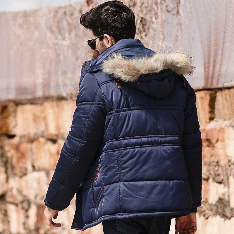 77City Killer Winter Warm Men Outerwear Thick Hooded Fur Collar Parka Male Coats Casual Long Sleeve Tactical for P0052 | Мужская одежда