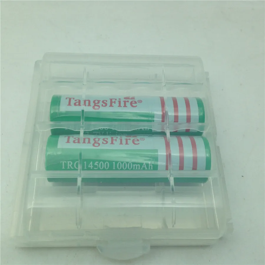 4 шт. 3.7 В TangsFire 14500 1000 мАч Литий Ионная Аккумуляторная Батарея с зарядным