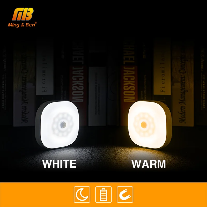 4PCS LED Night Light Smart PIR Motion Sensor Lamp 10leds Activated Wall Auto On Off Magnetic Force For Baby Sleeping | Лампы и