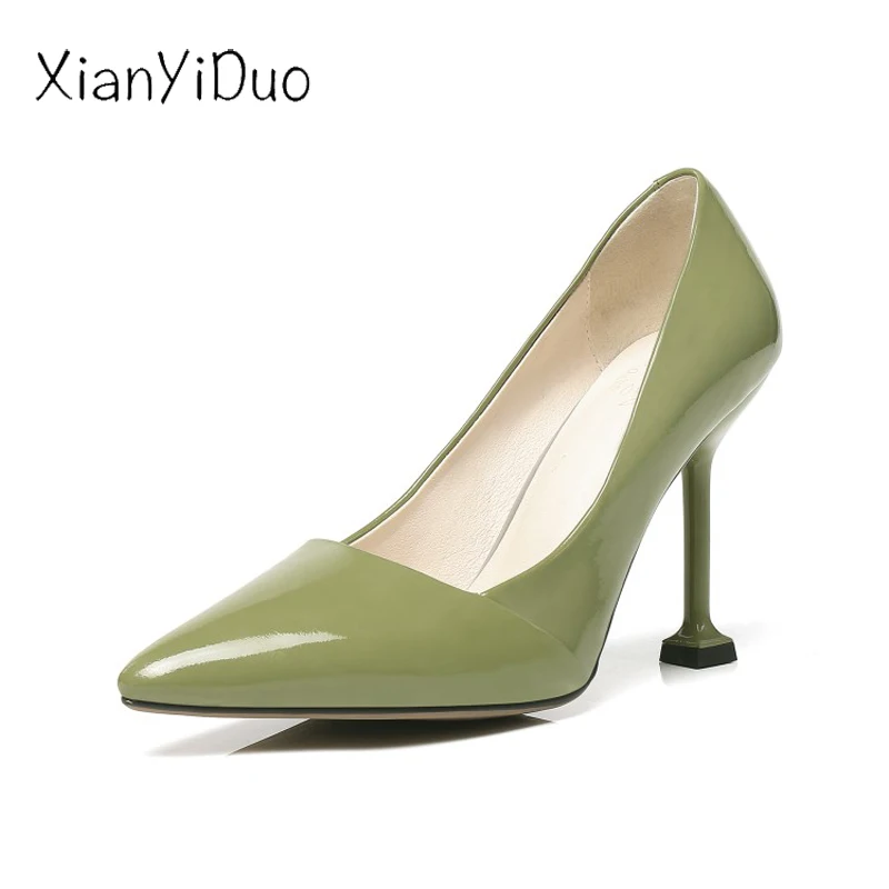 Xianyiduo/2018 пикантные вечерние Весенние/Aut слинбэки женская обувь с острым носком на