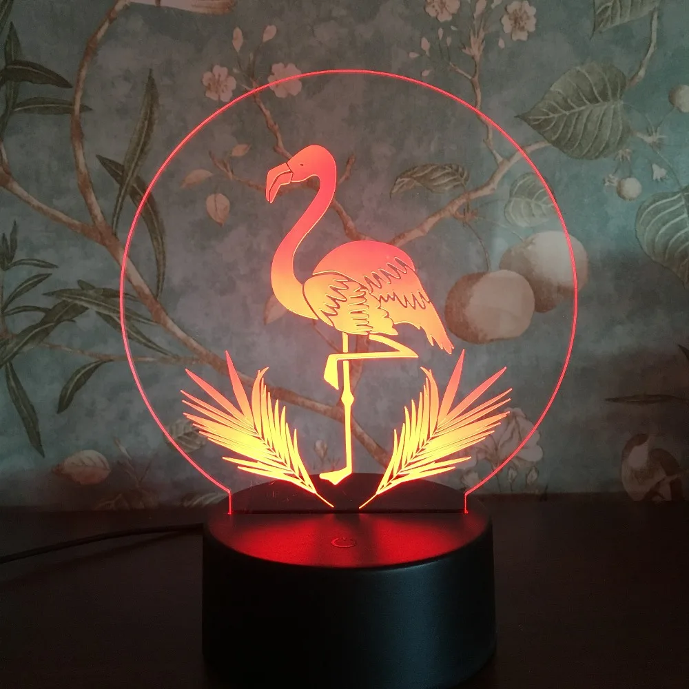 3D Фламинго светодиодный ночник 3 режима настольные лампы для дома Рождество