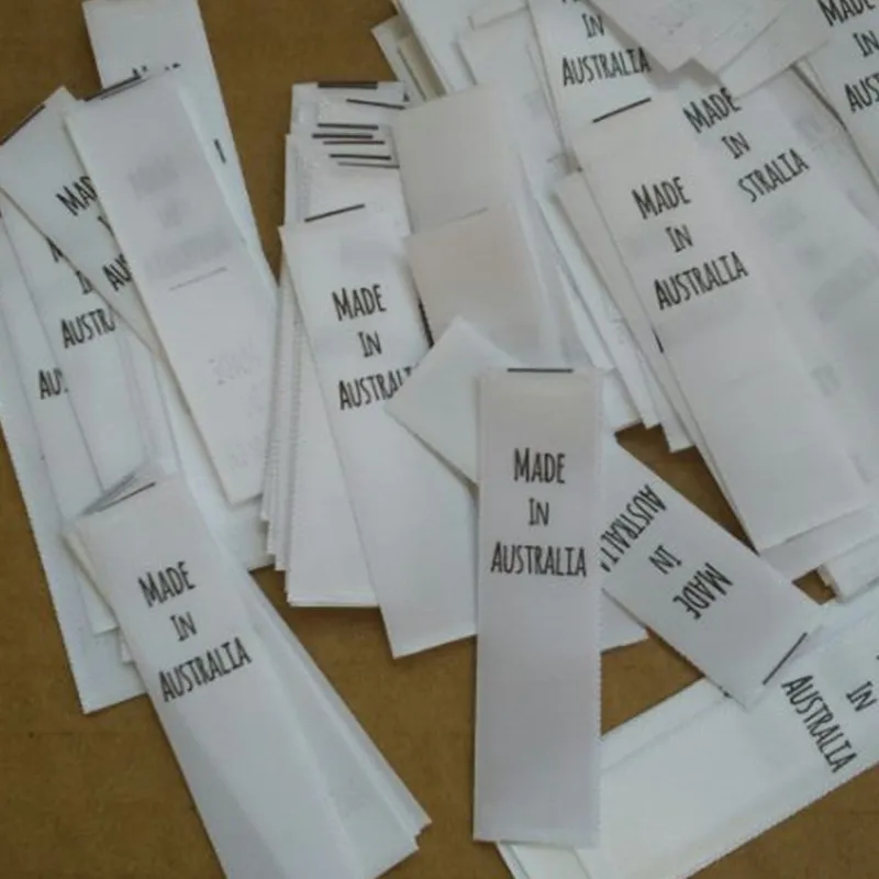 100 шт. атласная лента для стирки одежды сделано в Австралии|care labels|satin care labelsatin printed