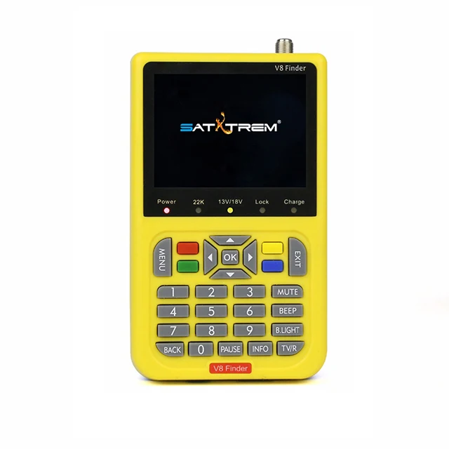 Yellow SATXTREM V8 прибор для поиска спутников DVB-S2 цифровой ресивер FTA Full HD 1080 P MPEG-4 Высокое разрешение 3,5 дюймов ЖК-дисплей Дисплей СБ ТВ-приемник - Цвет: Yellow