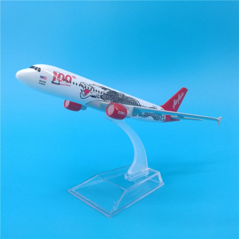 16 см воздушный Азии авиакомпаний модель самолета A320 100th Юбилей белый дракон