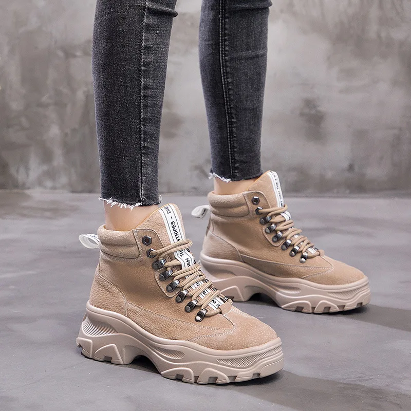 Botas mujer Повседневная обувь из натуральной кожи Женские модные брендовые Теплые