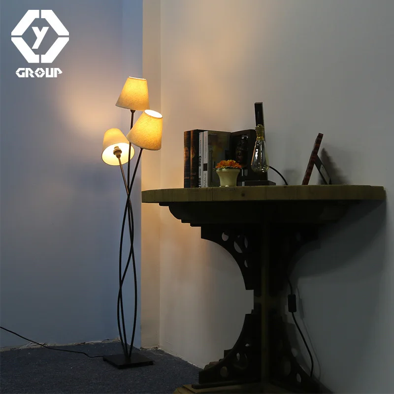 OYGROUP 3 Heads Modern Floor Lamp Contemporary Stylish Elegance in an Antique Finish Beige Lampshade Lighting for Living Room| |