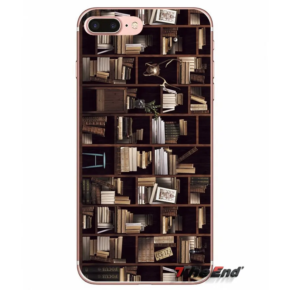 Phone Case Retro Book Shelf Bookshelf Library For HTC U11 One M7 M8 A9 M9 M10 E9 Desire 630 530 626 628 816 820 Motorola G G2 G3 | Мобильные
