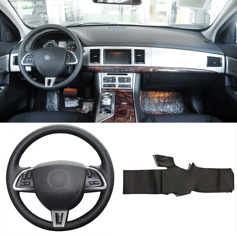 Чехол на руль из искусственной кожи сшитый самостоятельно точно подходит для Jaguar