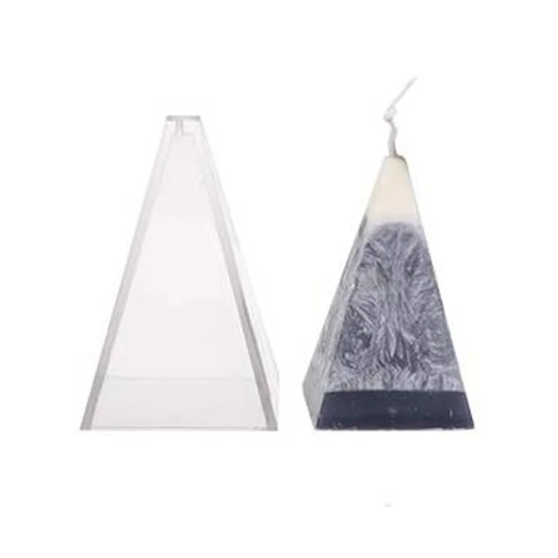 Pyramid 5 стилей пластиковые DIY свечи формы столб Пирамида цилиндр квадратный шестиугольник изготовление ароматизированных свечей Плесень мыло ручной работы - Цвет: Pyramid