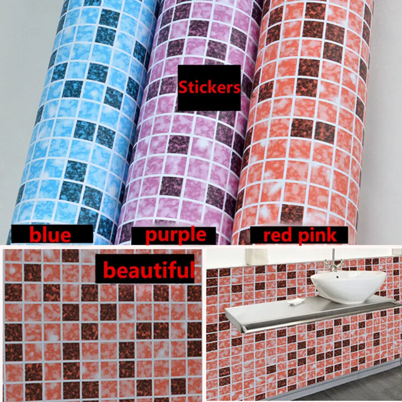 

Self Adhesive Vinyl Wallpaper Mosaic Tile Border Sticker Kitchen Decor DIY Wall sticker