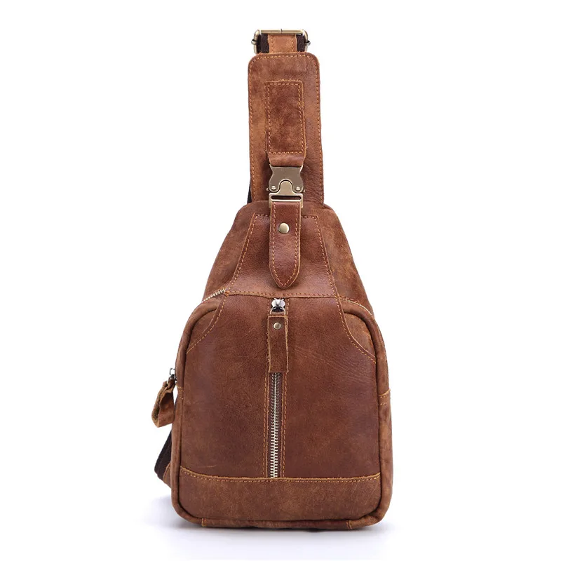 

Винтажная коричневая маленькая сумка-мессенджер Nesitu из натуральной кожи для мужчин и женщин, Мужская нагрудная сумка из натуральной кожи ...