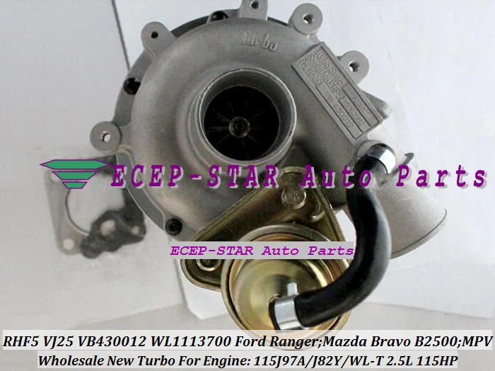 Турбокомпрессор RHF5 VJ25 VB430012 WL11 WL1113700 для FORD Ranger MAZDA Bravo B2500 MPV 115J97A J82Y WL T 2.5L 115HP|turbo