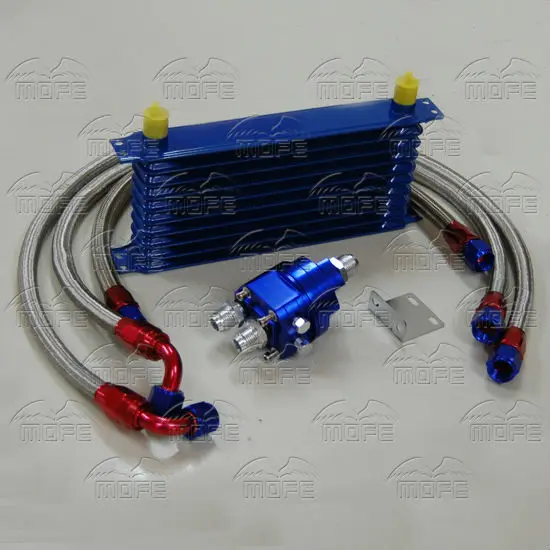 MOFE Racing Универсальный 9 Ряд AN10 Масляный радиатор двигателя Комплект фильтр