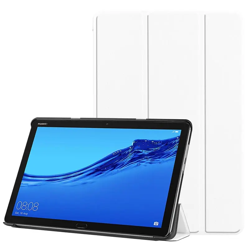 Умный кожаный чехол для huawei MediaPad M5 Lite, 10,1 дюймов, магнитный складной чехол-подставка для huawei M5 Lite 10 BAH2-L09/W19 DL-AL09 - Цвет: white