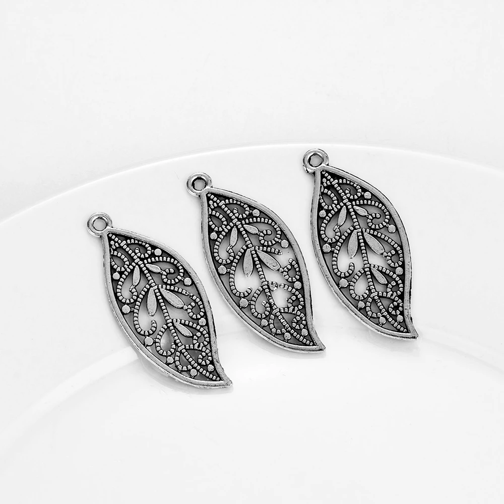 MEIBEADS 10 шт./лот старинный серебристый цвет сплав тип листа браслет и ожерелье