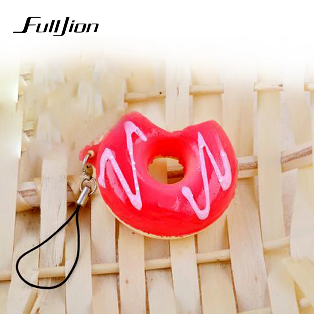 Fulljion 4Pcs Squishy Donut Novelty Gag toys Surprise Stress Relief Toy Joke Squishie Charms Mobile Phone Strap | Игрушки и хобби