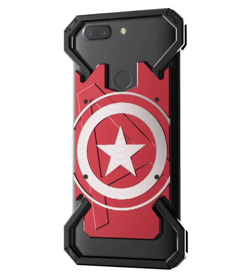 Captain Алюминиевый Чехол супергероя для Oneplus 7T 7 Pro 6T 6 5T 5, чехол, чехол с кольцом Железного человека, Человека-паука, чехол для телефона - Цвет: Captain