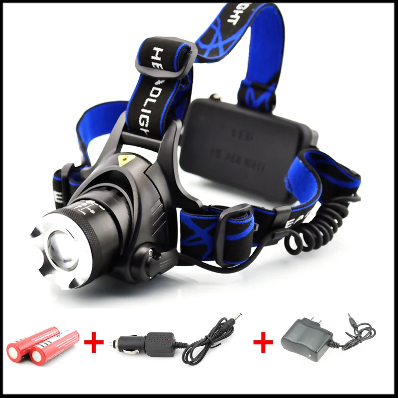 

DHL 100pcs/lot Zoom Led Headlight XM-L T6 LED 2000LM Led Head Lamp Light