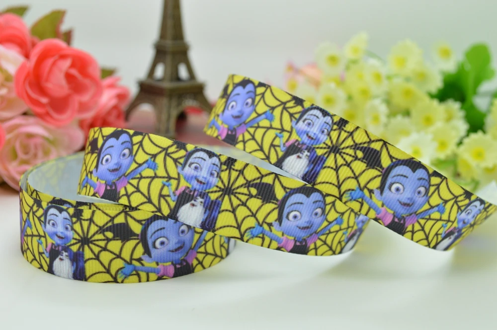 DUWES 7/8 &quot22 мм Vampirina vampire girl напечатанный grosgrain лента для волос бант DIY Ручная работа