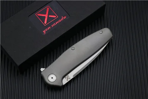 gray YX 750 Флип складной нож шарикоподшипник VG10 лезвие титановая ручка сплава Открытый Кемпинг Многоцелевой Охотничий EDC инструмент - Цвет: gray