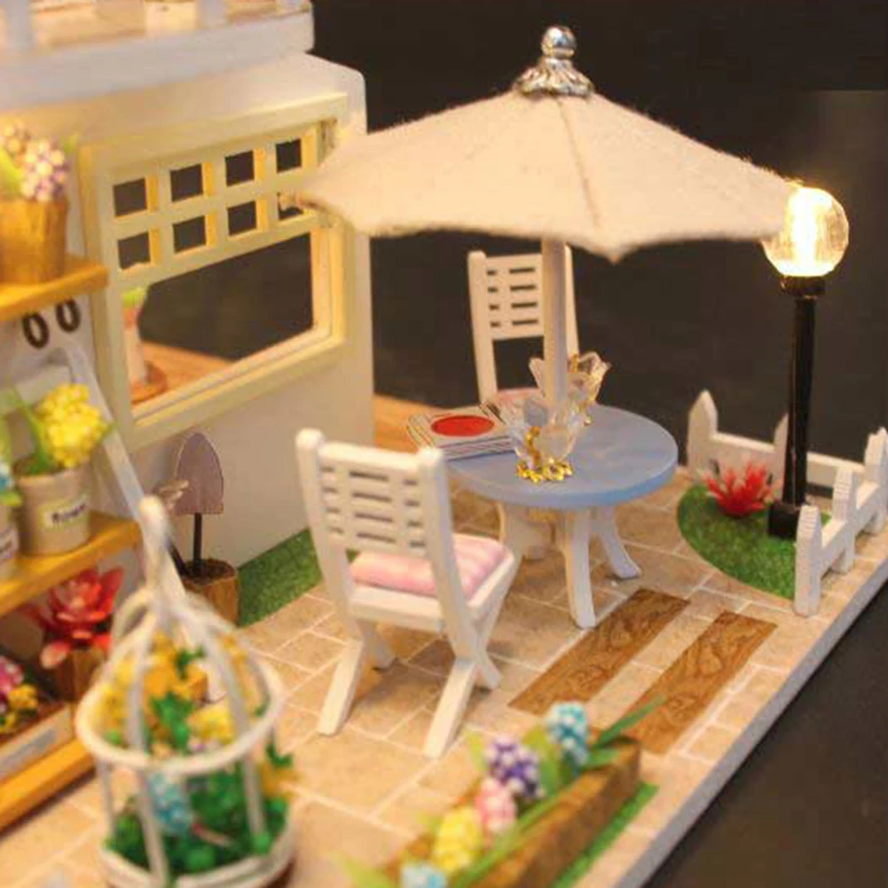

DIY Puzzles Miniature Doll House Dollhouse Girls toys Model Wooden Furniture Building Blocks Toys for children