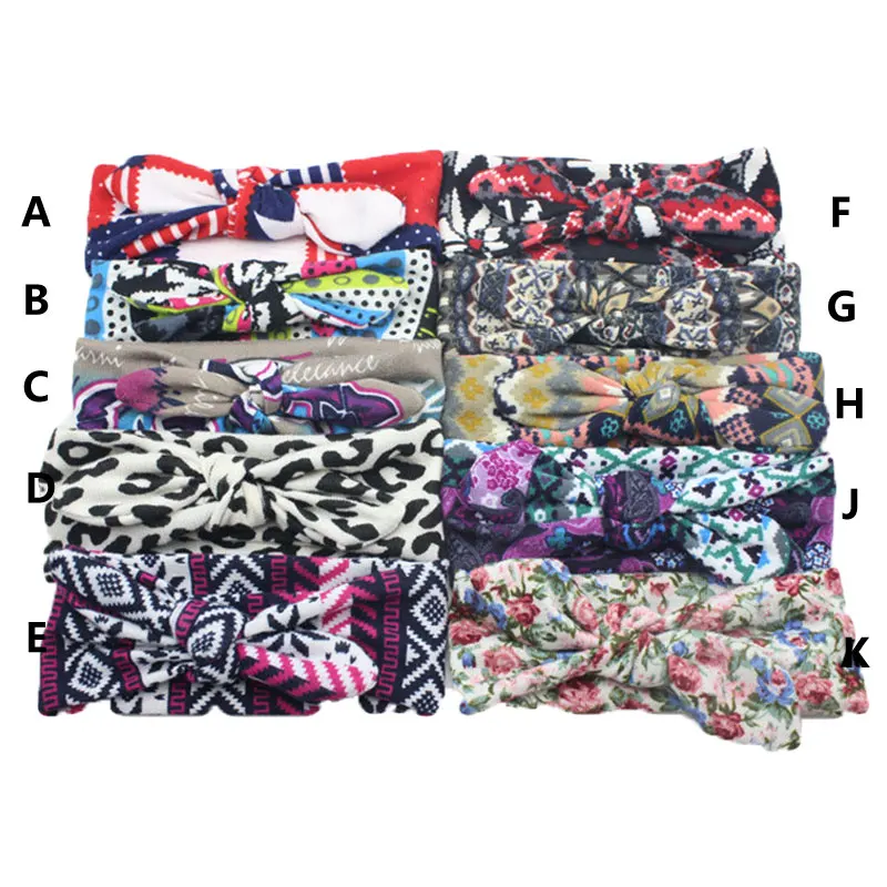 Модные повязки на голову для маленьких девочек повязка с узлом и принтом Детская