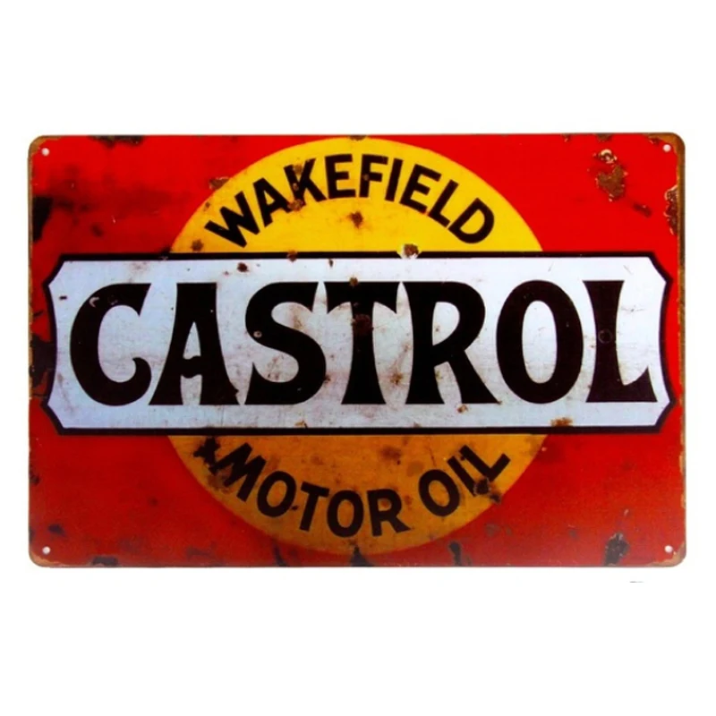 Моторное масло Wakefield Castrol. Ретро винтажные металлические знаки Оловянная тарелка